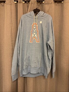 Houston Oilers Light Blue Hooded Pullover Sweatshirt with Graphic